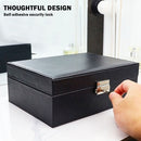 Jewelry Velvet Box with Lock Travel Earring Organizer Storage Case (Black)