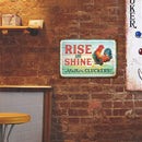 Home Weatherproof Retro Chic Rooster Sign Iron Painting Wall Drawing Templates