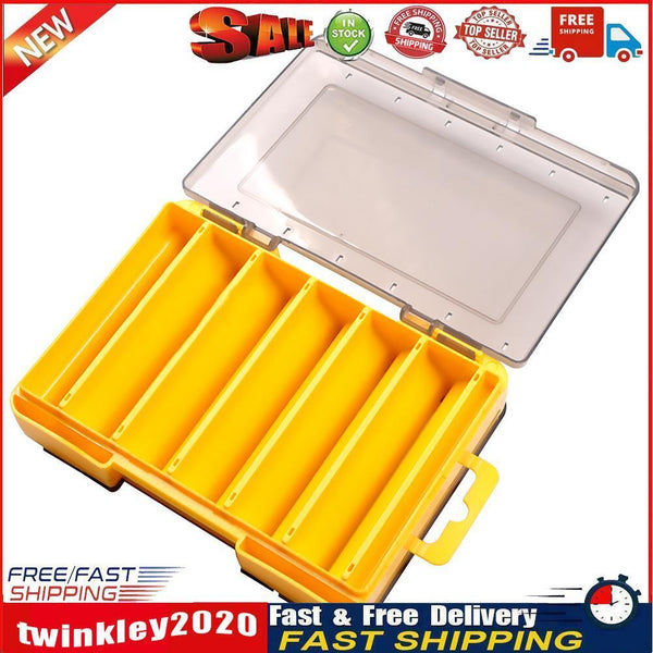 Fishing Lure Box Double Side Bait Case Organizer Fishing Tackle (S Yellow) Newly