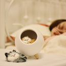 Cute Touch Dimming Kitten Night Light Bedside Charging Lamp Decor (White) Newly