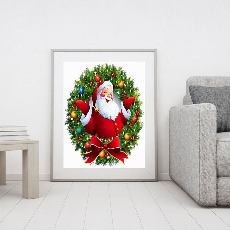 Santa Claus Hand Painted Drawing DIY Art Canvas Oil Kit Paint By Numbers Decor