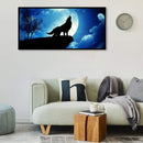 5D DIY Full Round Drill Diamond Paint Night Wolf Mosaic Rhinestone Art Pict