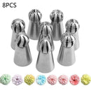 8pcs set Russian Nozzles Tulip Icing Piping Tips Cake Flowers Decoration Q6V9