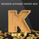 Creative Saving Box 26 English Alphabet Wooden Money Storage Box Jar (K) Newly