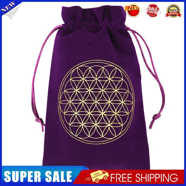 Constellation Star Moon Tarot Game Card Storage Bag (Purple Flower of Life)