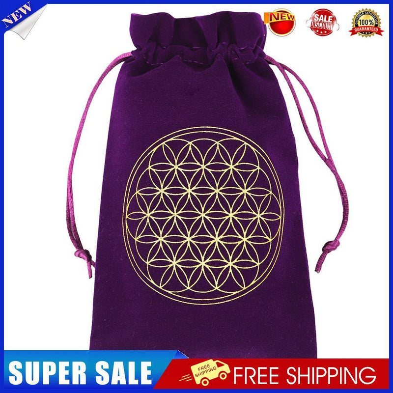Constellation Star Moon Tarot Game Card Storage Bag (Purple Flower of Life)
