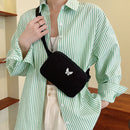 Summer Canvas Shoulder Bags Korean Women Phone Purse Solid Crossbody Handbags