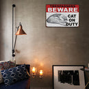 Beware Cat Retro Metal Plate Tin Sign Plaque Poster for Bar Club Cafe Arts