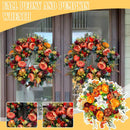 Fall Peony and Pumpkin Wreath Year Round Wreath Artificial Fall Wreath_