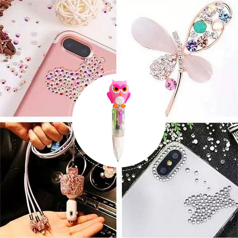 Cartoon Diamond Painting Point Drill Pen Dotting Pencil Picker (Owl Pink)