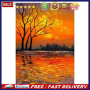 Paint By Numbers DIY Lake Sunset Painted on Canvas Oil Picture Craft Wall Decor