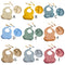 4x Silicone Food Plates Set Non Slip Baby Feeding Food Accessories (Olive G