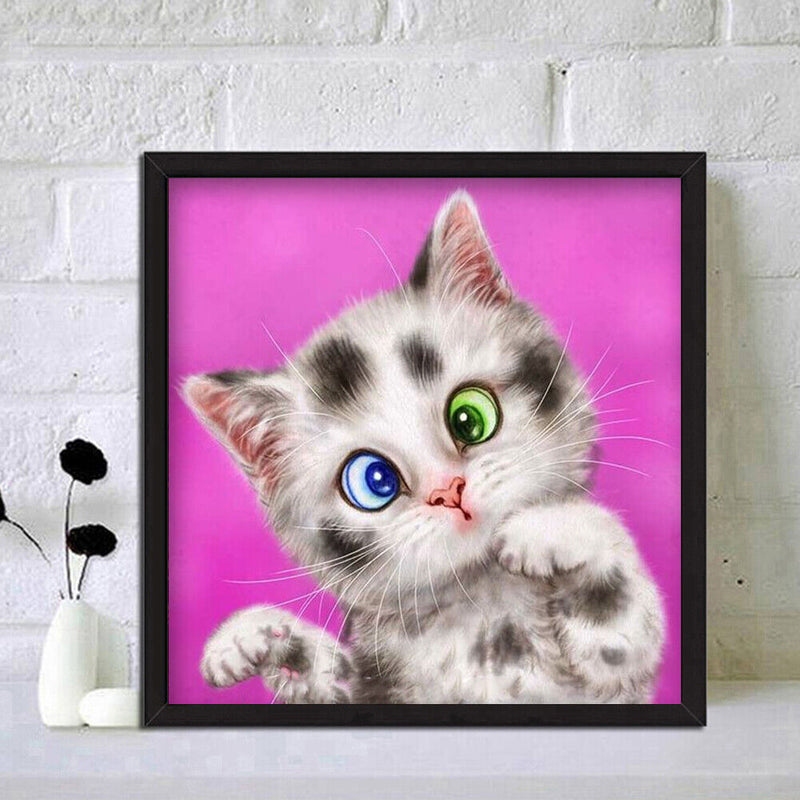 Full Round Drill Rhinestone Art DIY 5D Cat Diamond Painting Kit(A2418) Newly