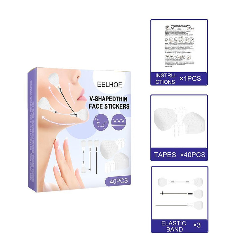 Rubber Invisible V-Shape Thin Face Stickers Waterproof Instant Chin Tape