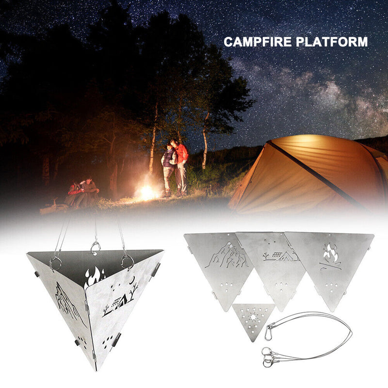 Outdoor Camping Hanging Triangle Stove Stainless Steel Wood Burning Stoves