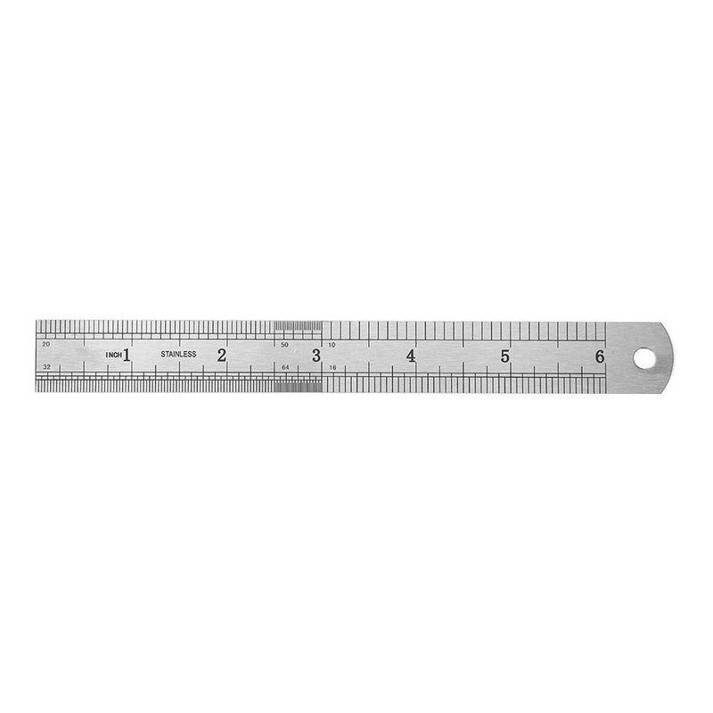 Stainless Steel Metal Straight Ruler Double Sided Measuring Tool (150mm) Newly