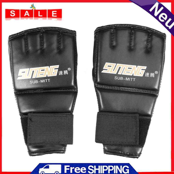 AFfeco Half Finger Gloves for MMA, Boxsport, PU Leather
