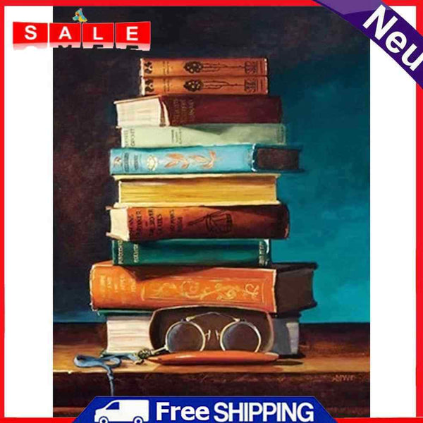 5D DIY Full Drill Diamond Painting Bookshelf Embroidery Mosaic Kit Home Wall Art
