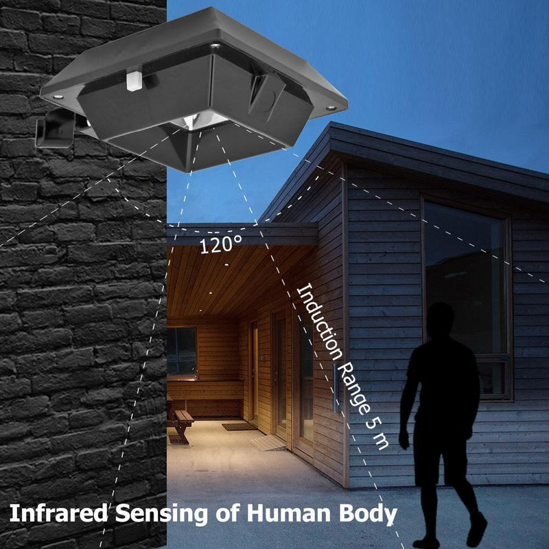 6LED Solar Light Outdoor Motion Sensor Garden Yard Wall Lamp (Cold White)  Newly