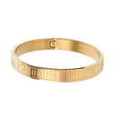 Luxury Cuff Bracelet Carving Roman Numeral Jewelry Birthday Gift for Men Wo