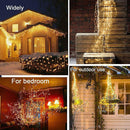 Solar Lamp Copper Wire Waterfall Fairy String Light Festival Decor (200LED)