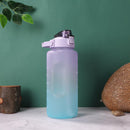 2000ml Water Bottle with Time Marker for Outdoor Sports Drink Cup (Purple)