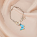 Fashion Butterfly Pendant Bracelet Metal Buckle Women Charm Bangle Jewelry Gi