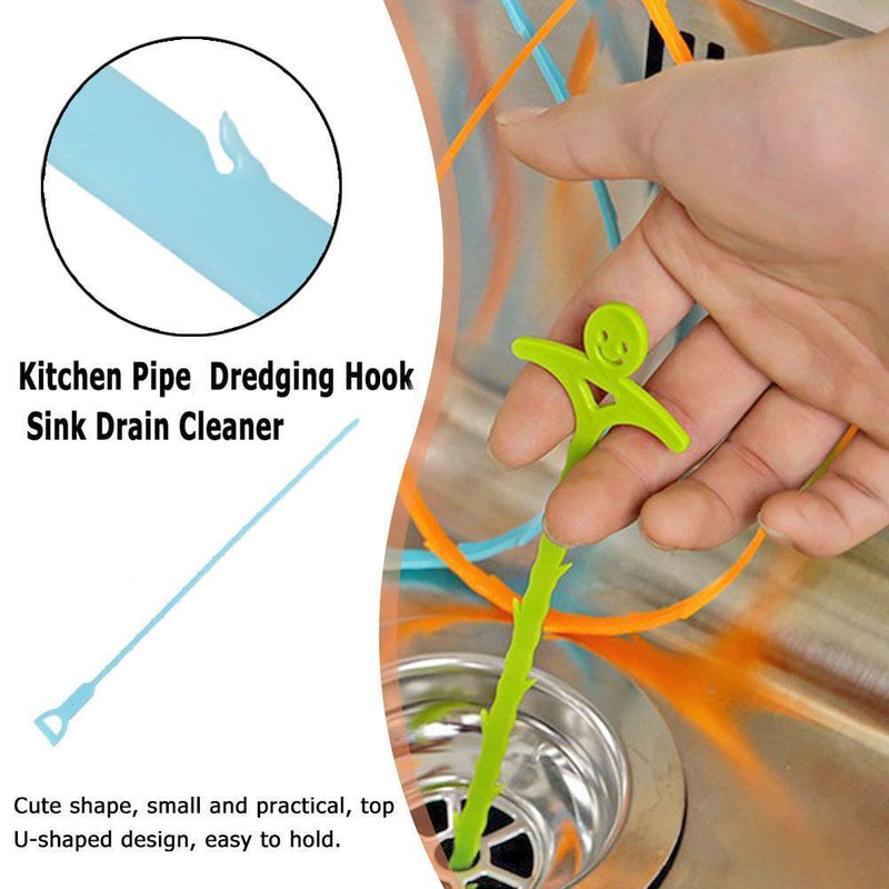 Kitchen Pipe Dredging Hook Sink Drain Cleaner Bathroom Sewer Hair Remover(B