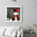 Diamond Snowman Full Round Diamond Crystal Diamond Rhinestone Pict