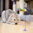 5pcs/set Pet Cat Playing Sucker Toys Kitten Plush False Mouse Shaped Spring Toys