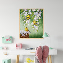 Bird on Branch Oil Paint By Numbers Kit DIY Acrylic Painting on Canvas Framel