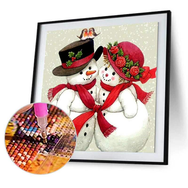 5D Diamond Painting Christmas Snowman Embroidery Cross Stitch Home Decor Newly