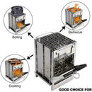 Folding Steel Wood Burning Stoves Outdoor Camping Picnic Portable BBQ R7Y4 L3L5