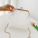Transparent Shoulder Bags Women Clip Buckle PVC Clear Phone Pouch Crossbody Bags