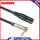 Asiprop 0.3mt 90 Degree 3.5mm Stereo TRS Male to XLR 3pin Male Audio Cable
