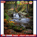 Handpainted DIY Forest Scenery Oil Paint by Numbers Kit Pictures Draw Craft G