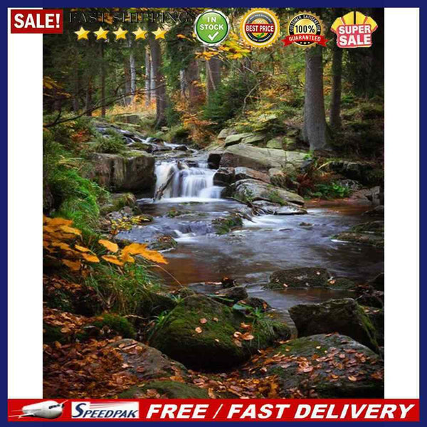 Handpainted DIY Forest Scenery Oil Paint by Numbers Kit Pictures Draw Craft G