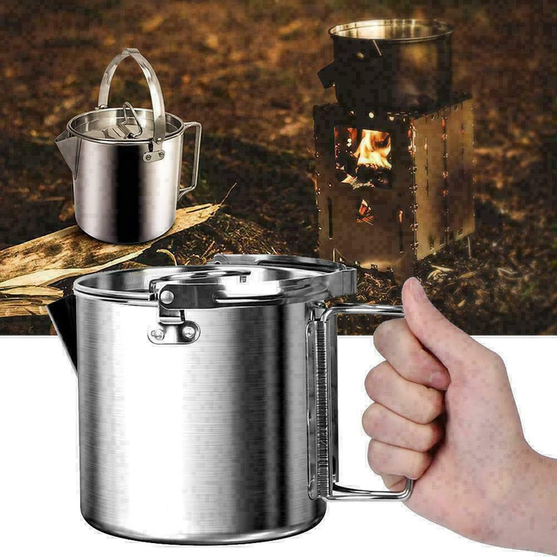1.2L Steel Outdoor DIY Picnic Camping Cooking Hanging Pot J9S5 Z4U8 F8G0