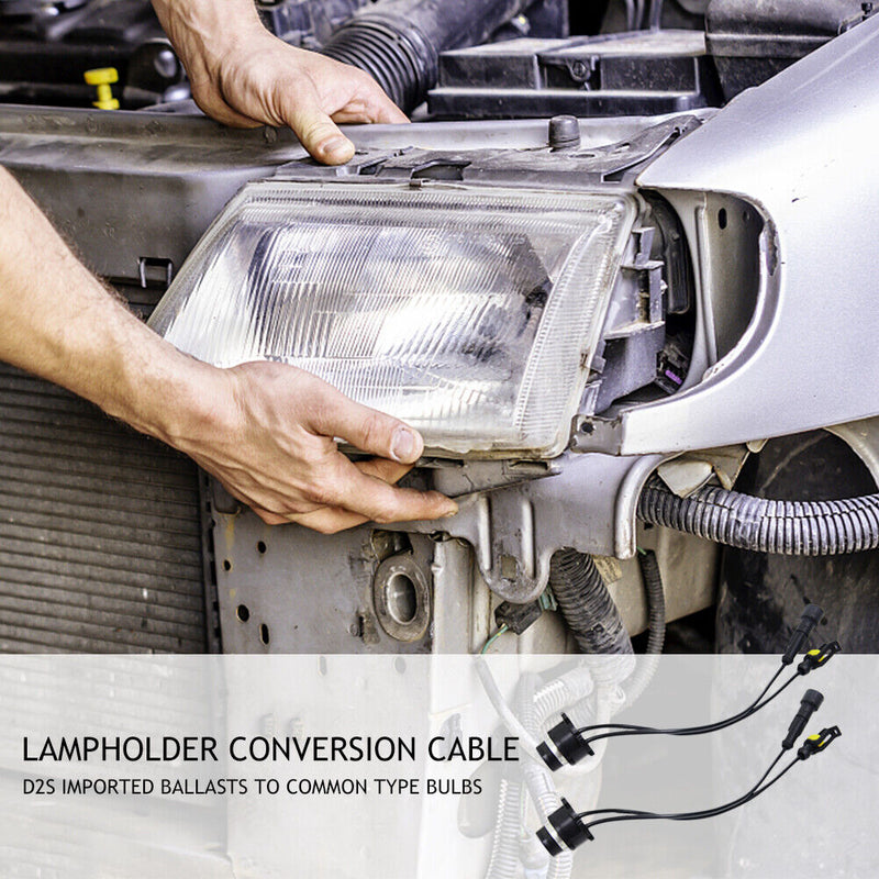 2pcs D2S D4S HID Ballast AMP Wire Harness Adapter Holder Socket Plug Cable Newly