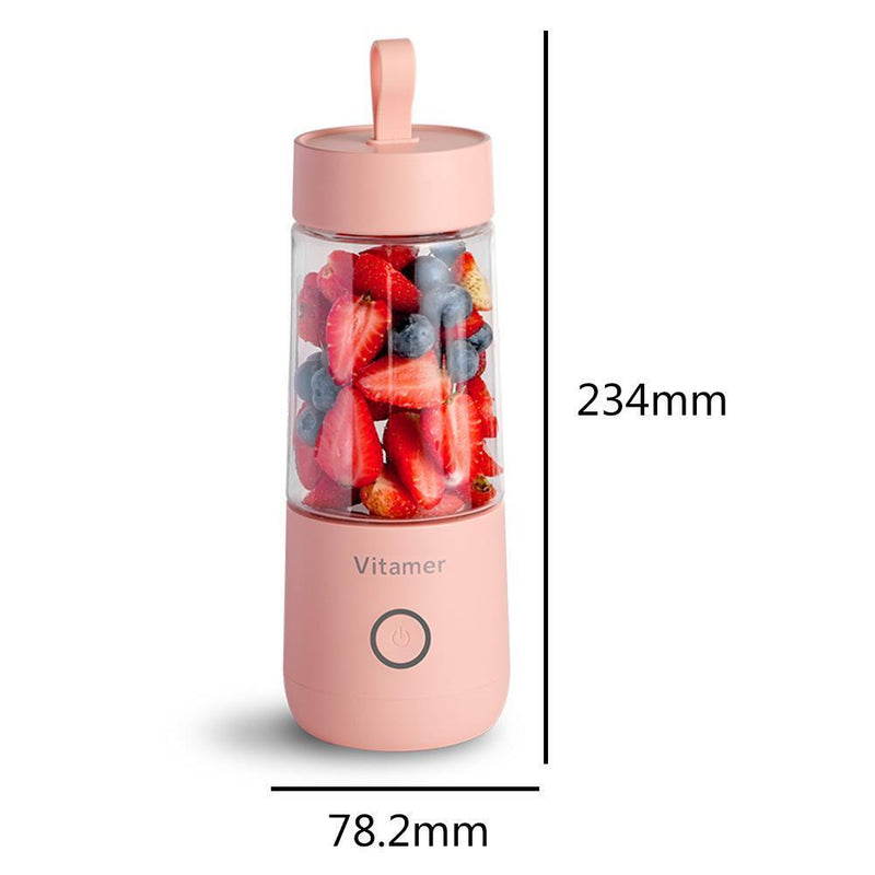 350ml Smart USB Juice Cup Portable Blender Smoothie Juice Machine (Pink)