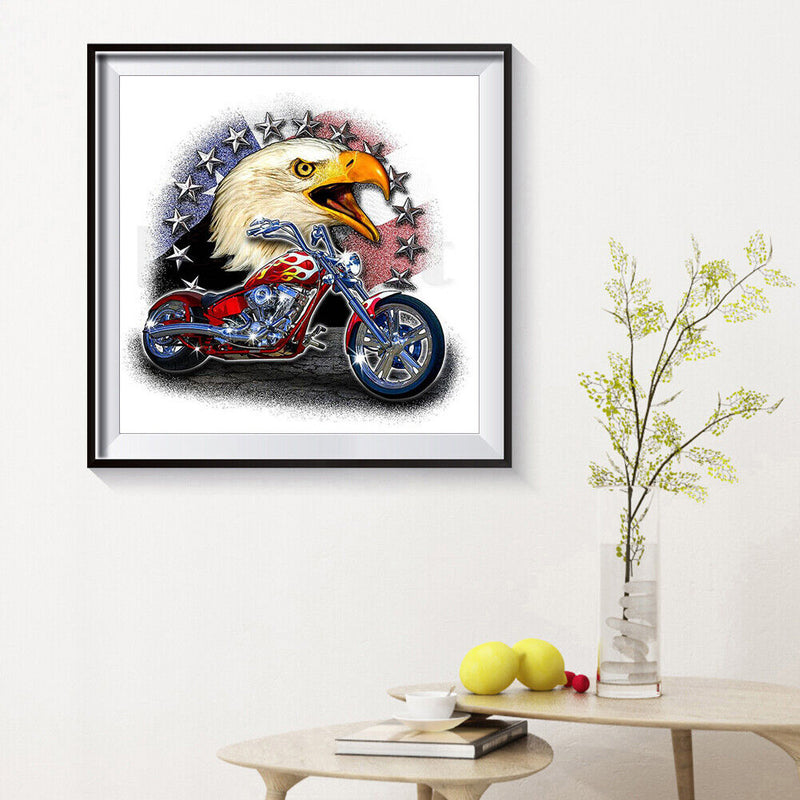 5D DIY Diamond Painting Motorcycle Eagle Embroidery Full Drill Cross Stitch Kits