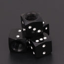4pcs Dice Style Car Tire Wheel Tyre Caps Valve Stem Dust Covers (Black)