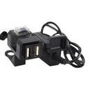 Dual Waterproof USB Port Motorcycle Charger Socket Adapter Black Motorbike B5P8