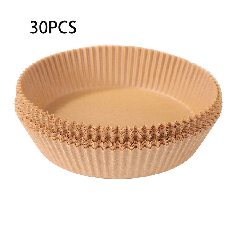 Air Fryer Steamer Liners Kitchen Round Wood Pulp Baking Air Fryer Paper Pad Mats