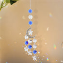 #A Crystal Diamond Wind Chimes Ornaments Metal Star Moon Hanging Pendant Decorat