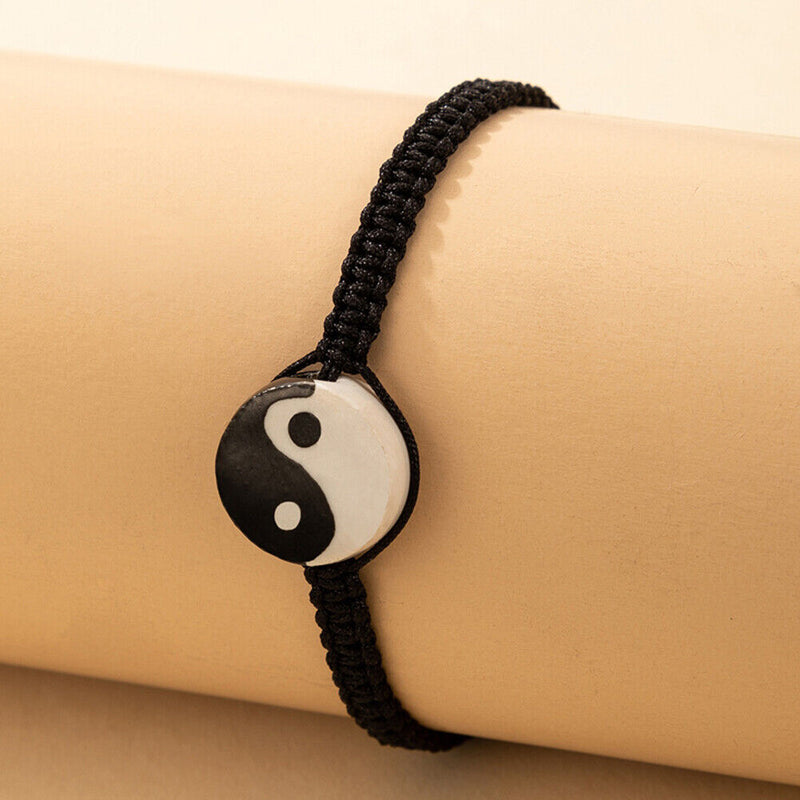 Ethnic Style Tai Chi Braided Rope Charm Yin Yang Adjustable Bracelets Jewelry