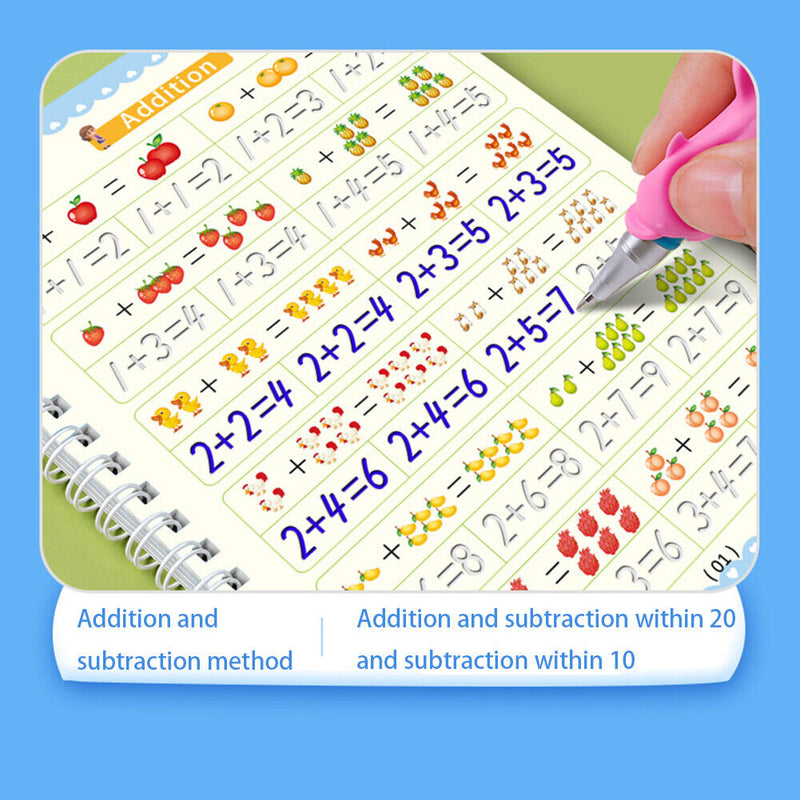 4 Books Calligraphy Handwriting Copybook Set Kids Writing English Lettering