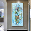 Japanese Girl Oil Paint By Numbers Kits DIY Handpainted on Canvas Wall Art