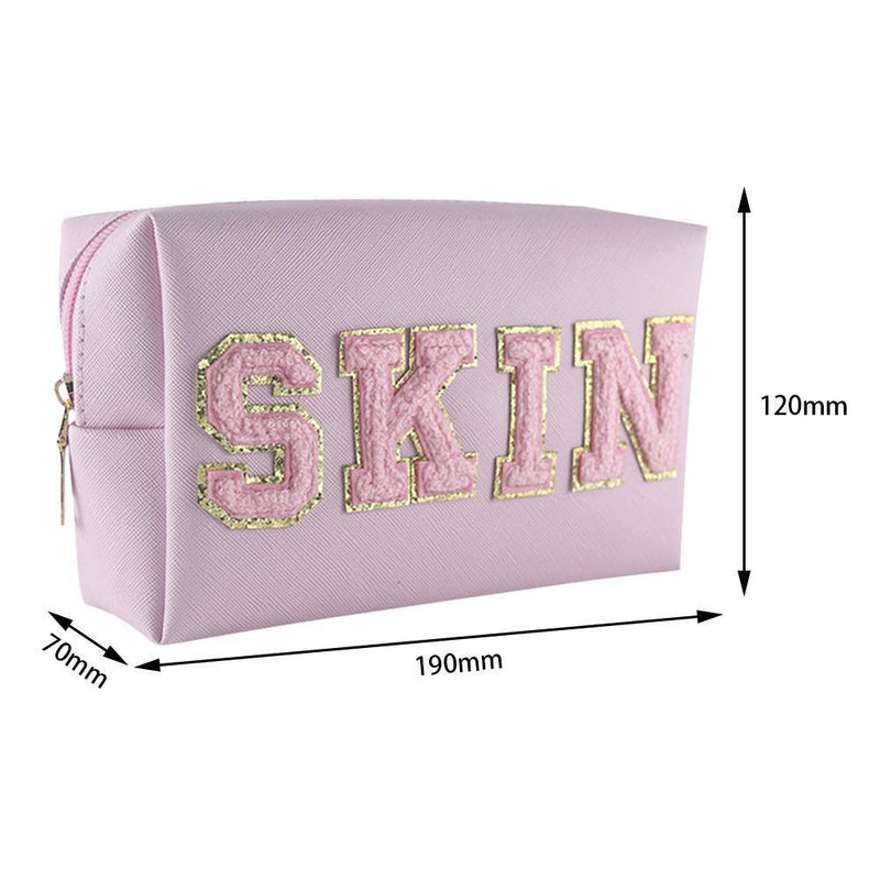 Portable Cosmetic Bag Case Toiletry Handbags Clutch Purse for Travel (Pink)