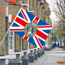Polyester Giant England Flag Hanging Banners with Queen Elizabeth II (B) Newly